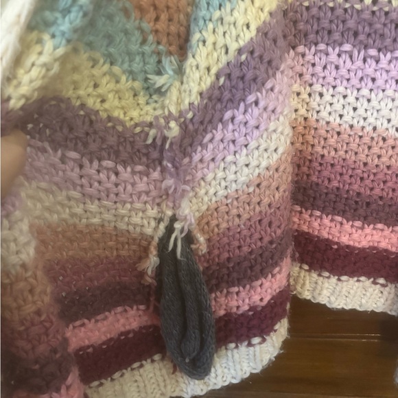 Three Bird Nest Knit Pocket Cardigan Pink Multi Boho Chunky Sweater - Picture 15 of 16